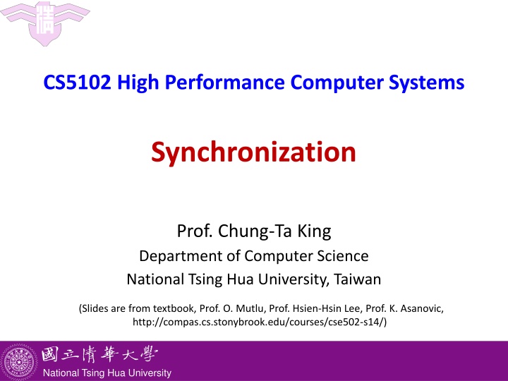 cs5102 high performance computer systems n.w