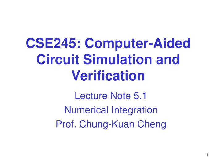 cse245 computer aided circuit simulation n.w