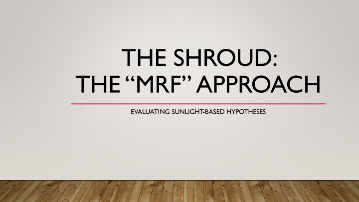 the shroud the mrf approach n.w