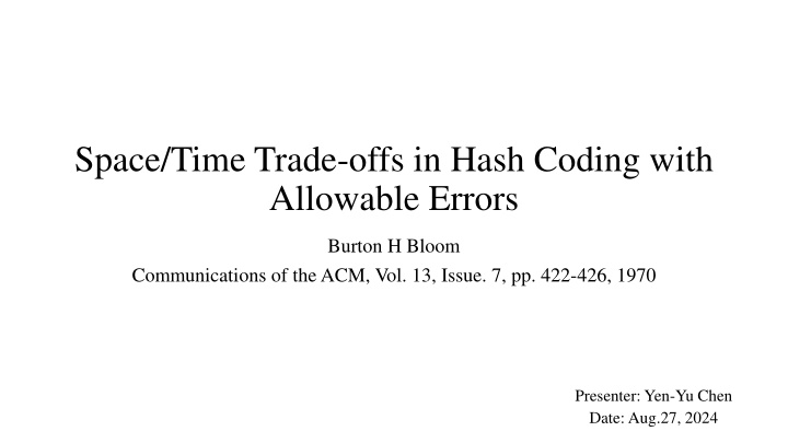 Trade-offs in Hash Coding: Analyzing Computational Factors