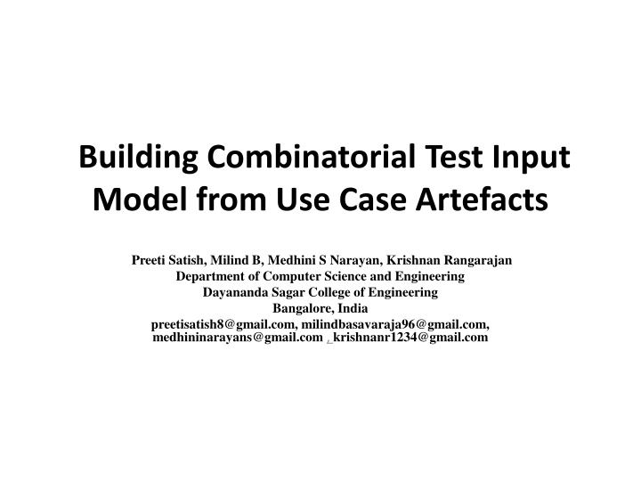 building combinatorial test input model from n.w