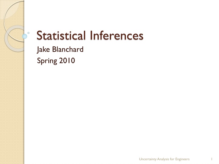 statistical inferences jake blanchard spring 2010 n.w