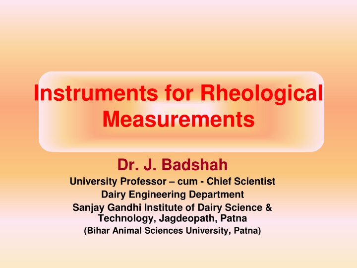 instruments for rheological measurements n.w