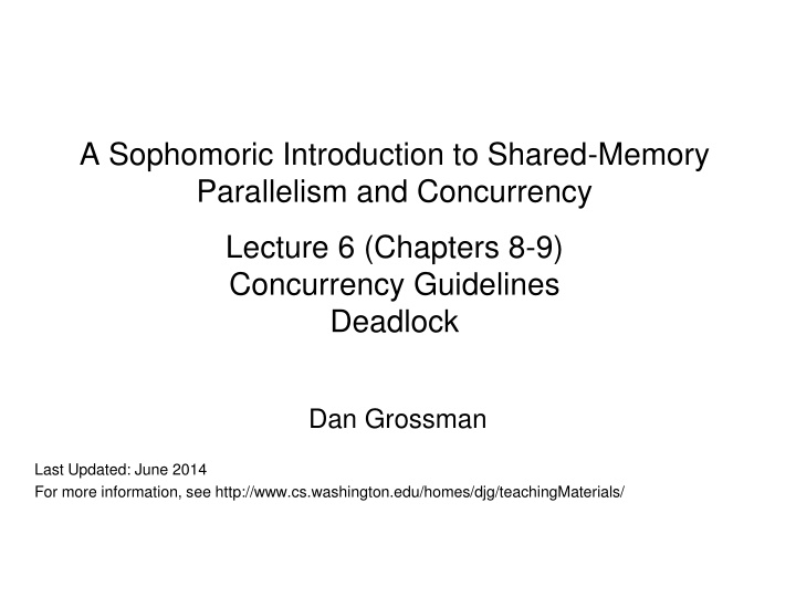 a sophomoric introduction to shared memory n.w