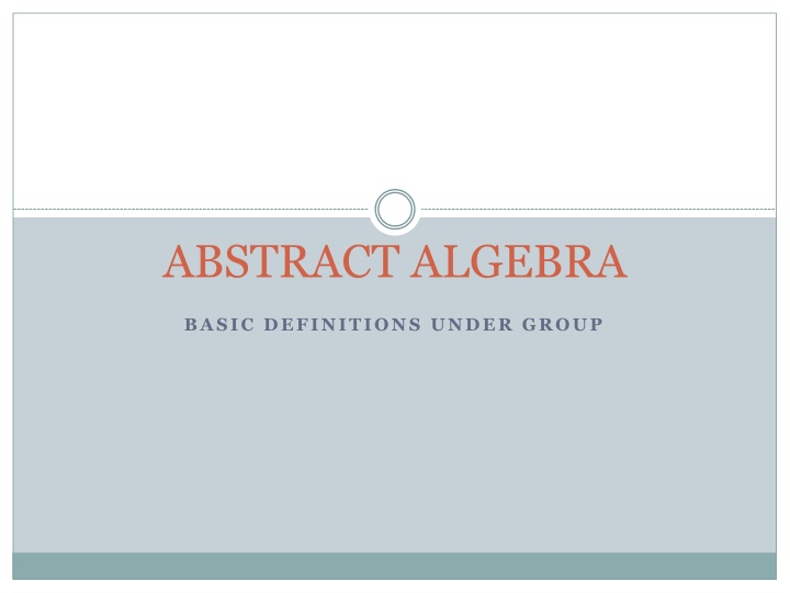 abstract algebra n.w