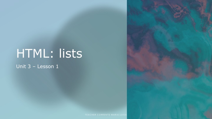 html lists n.w