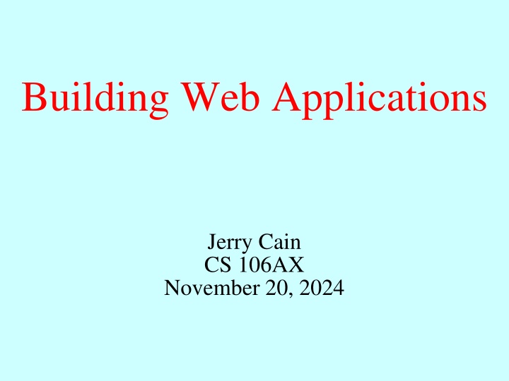 building web applications n.w