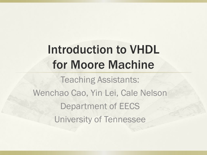 introduction to vhdl for moore machine teaching n.w