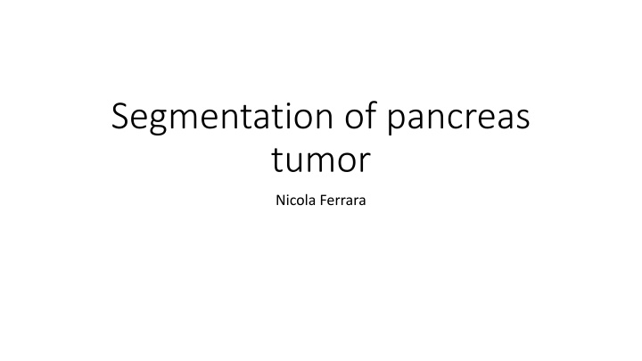 segmentation of pancreas tumor n.w