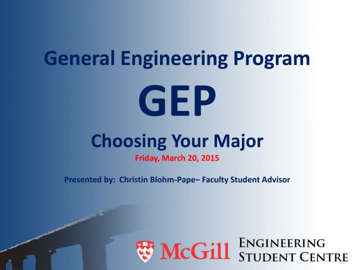 Choosing Your Engineering Major at McGill University