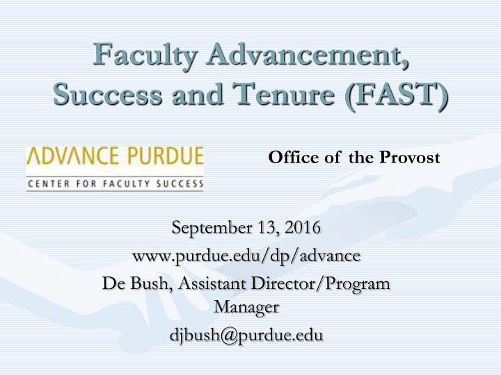 faculty advancement success and tenure fast n.w