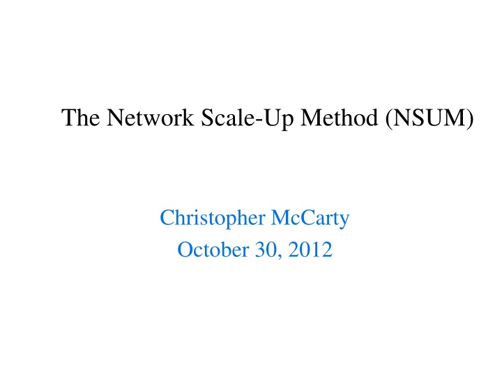 the network scale up method nsum n.w