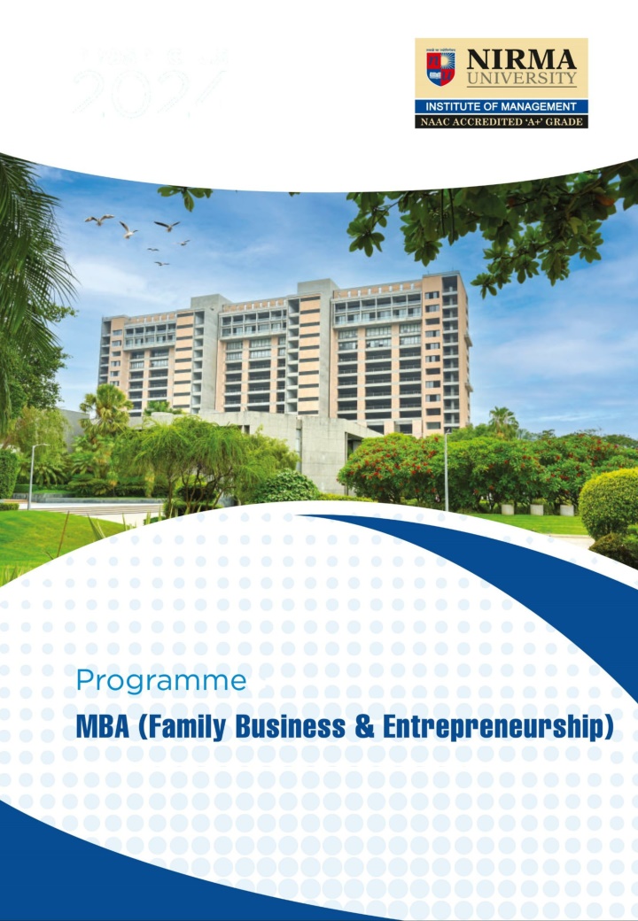 MBA in Family Business & Entrepreneurship at Nirma University