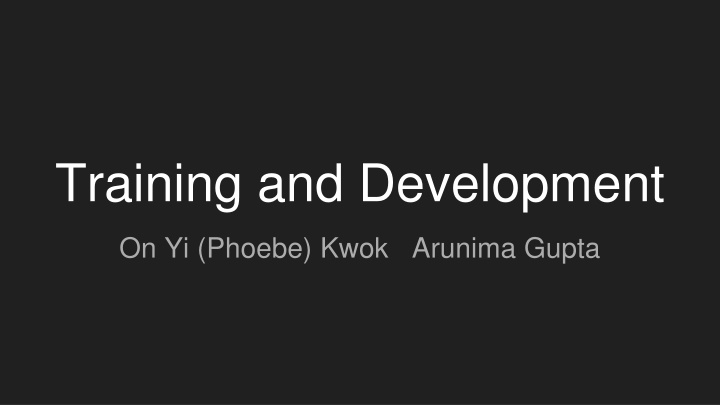training and development n.w