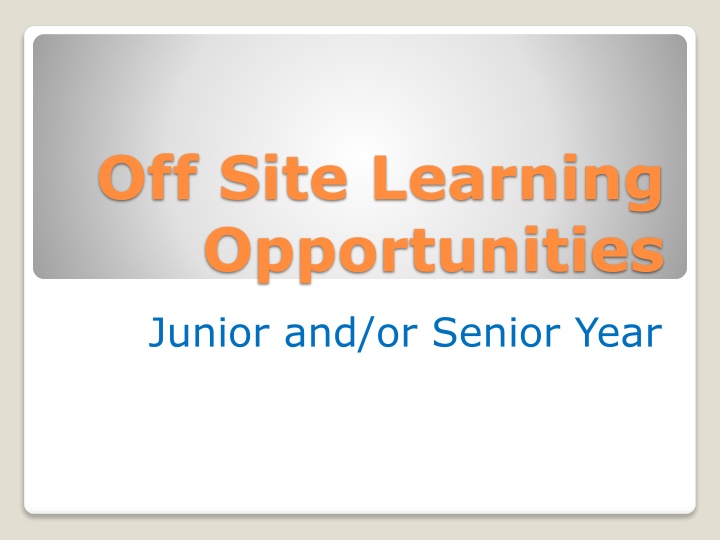 off site learning opportunities n.w