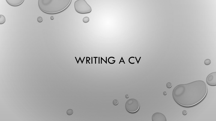 writing a cv n.w