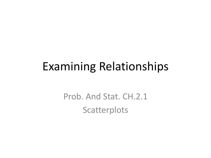 examining relationships n.w