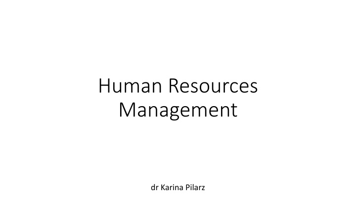 human resources management n.w
