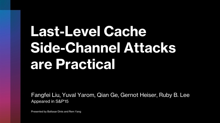 last level cache side channel attacks n.w
