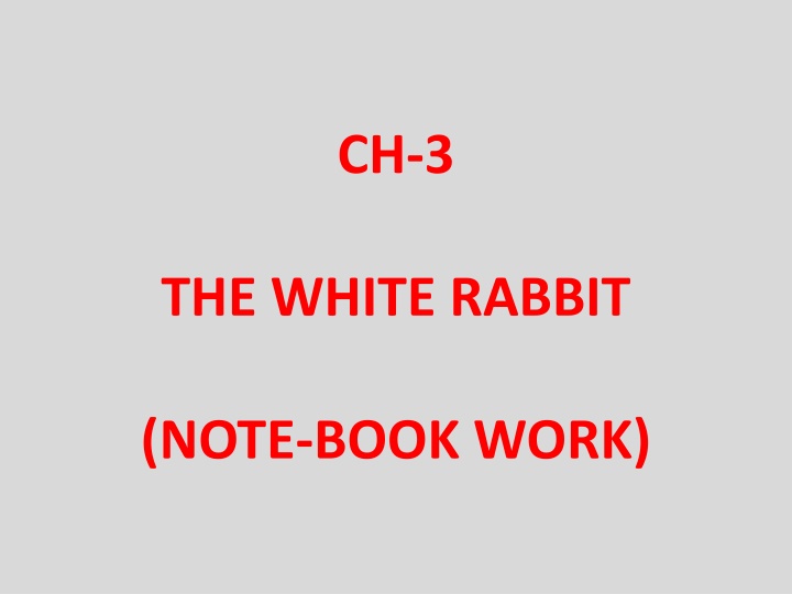 New Words and Sentences from The White Rabbit Adventure