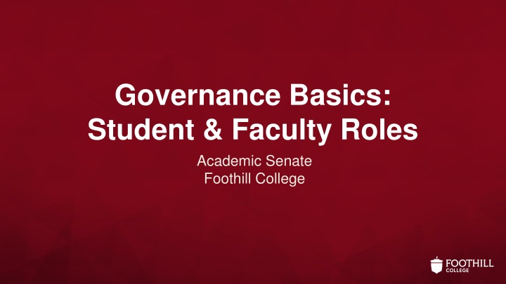 governance basics student faculty roles academic n.w