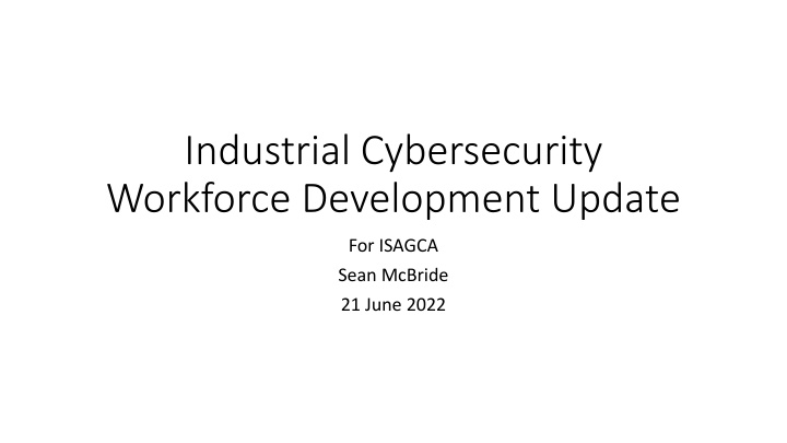industrial cybersecurity workforce development n.w