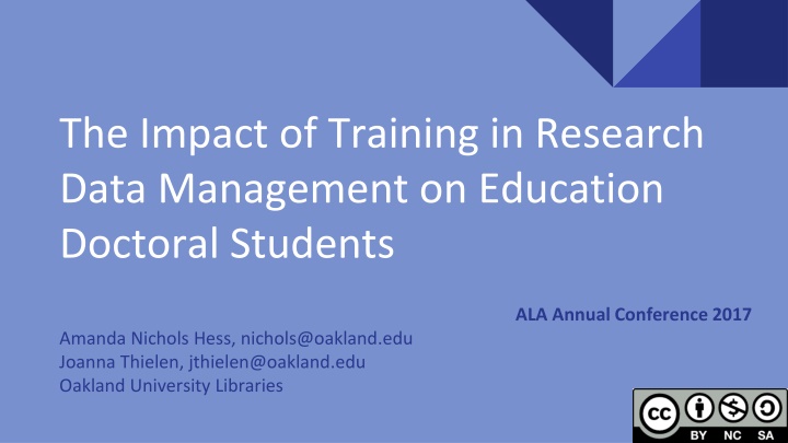 the impact of training in research data n.w