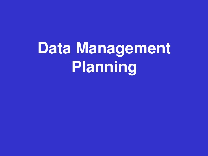 data management planning n.w