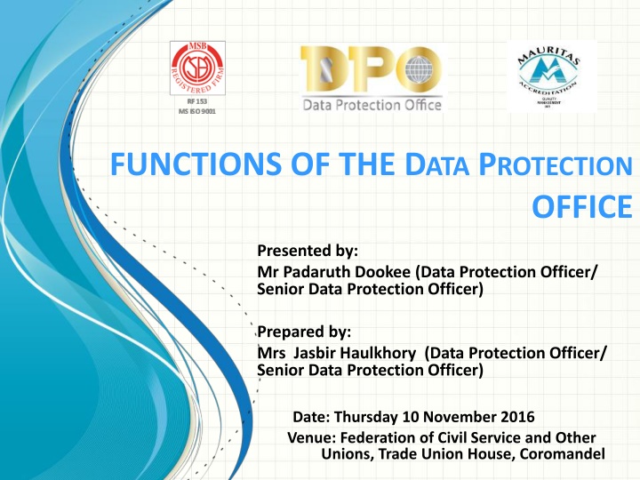 Functions of the Data Protection Office