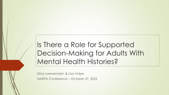 is there a role for supported decision making n.w