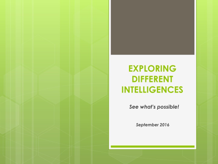 exploring different intelligences n.w