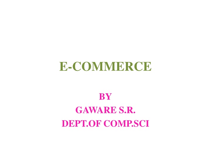 E-Commerce: Modern Business Methodology