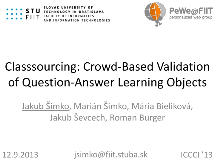 classsourcing crowd based validation of question n.w