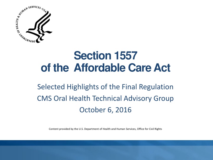 section 1557 of the affordable care act n.w