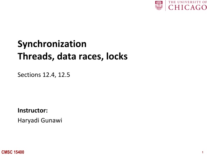 synchronization threads data races locks n.w