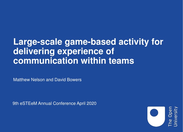 Large-Scale Game-Based Communication Experience within Teams