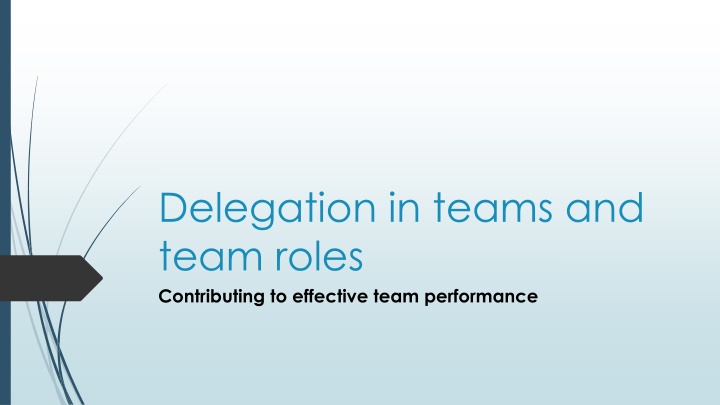 delegation in teams and team roles contributing n.w
