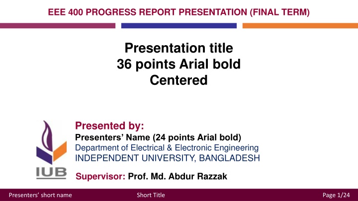 eee 400 progress report presentation final term n.w
