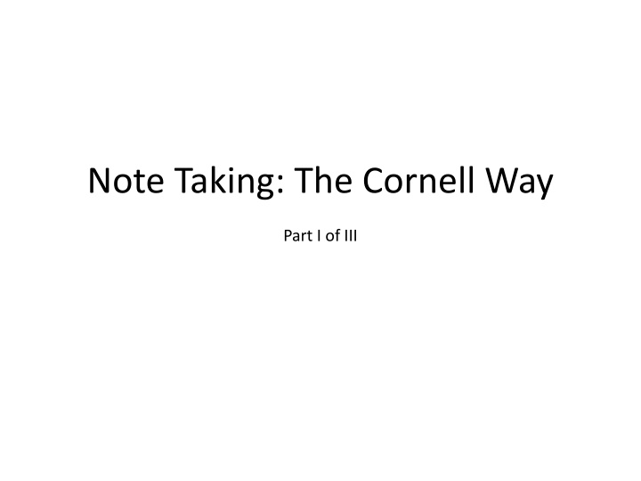 note taking the cornell way n.w