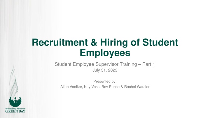 recruitment hiring of student employees n.w
