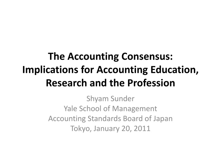 the accounting consensus implications n.w
