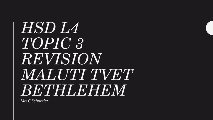 hsd l4 topic 3 revision maluti tvet bethlehem n.w