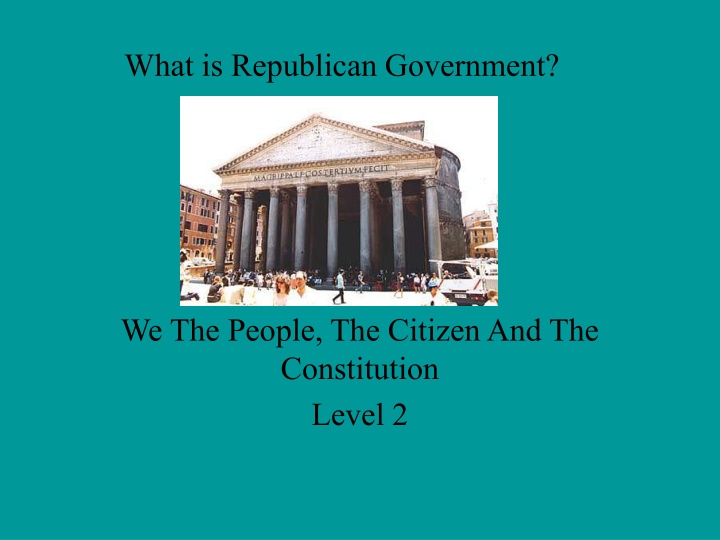 what is republican government n.w