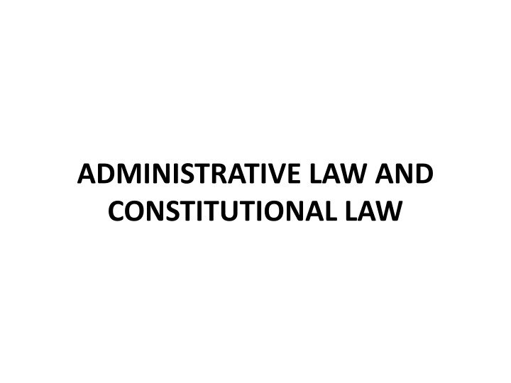 administrative law and constitutional law n.w