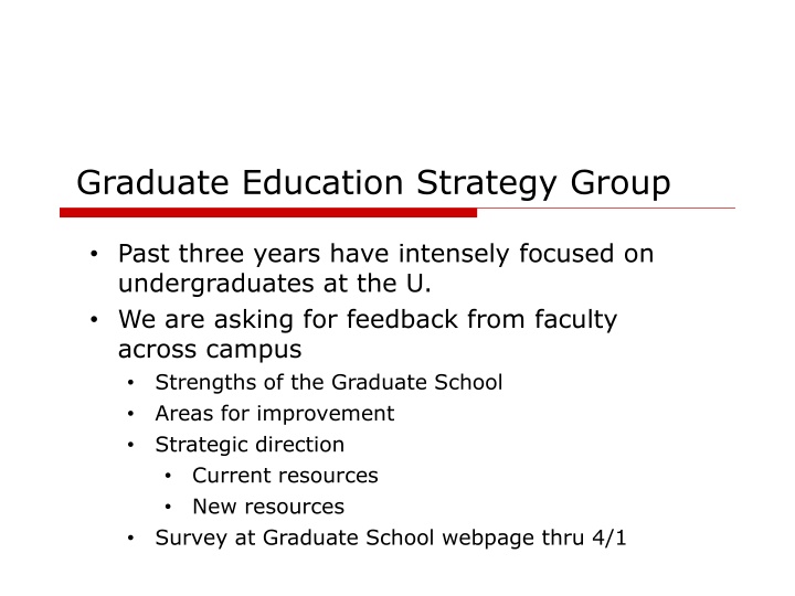 graduate education strategy group n.w