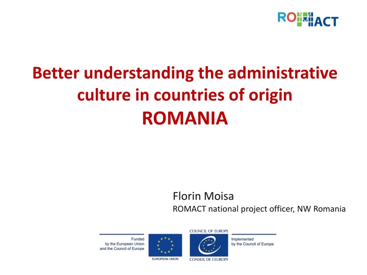 Administrative Culture in Romania: Insights and Structures