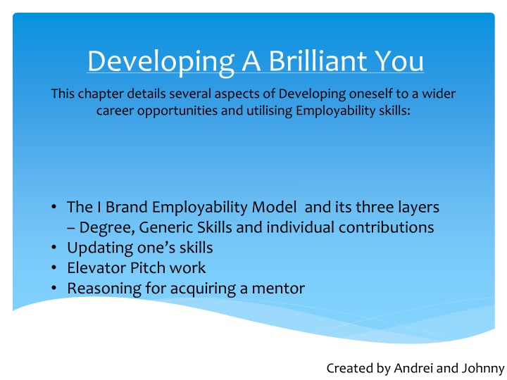 developing a brilliant you n.w