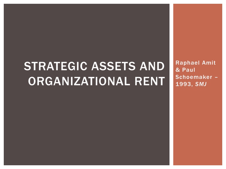 strategic assets and organizational rent n.w