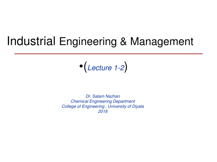 industrial engineering management n.w