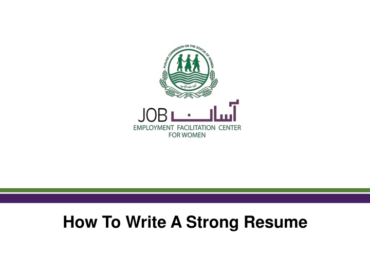 how to write a strong resume n.w